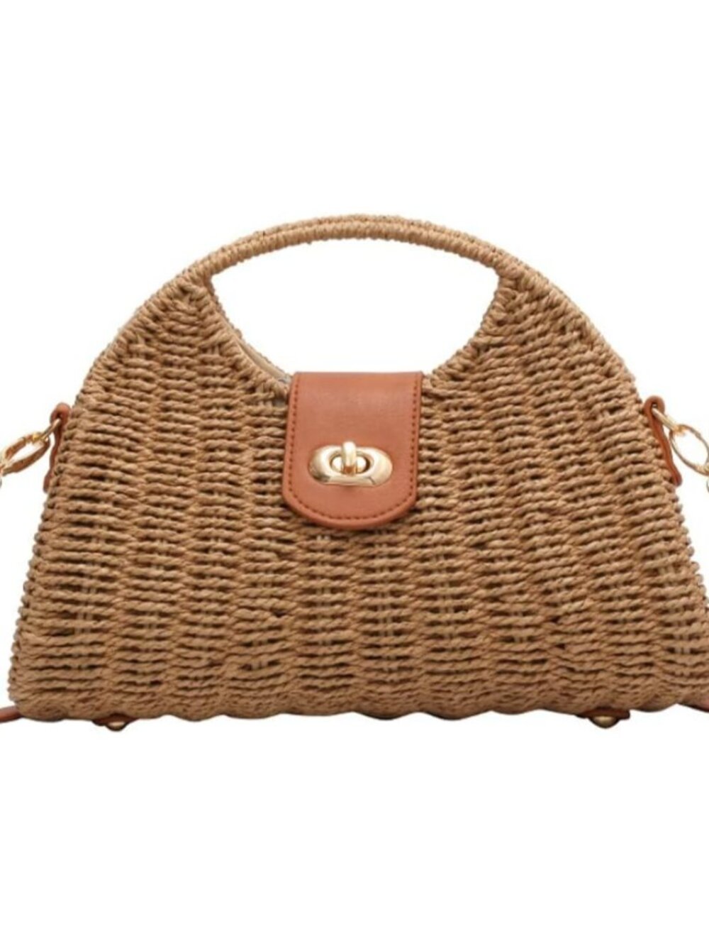 Summer Straw Bag for Women Straw Hand-woven Top-handle Handbag Crossbody Tote Cl